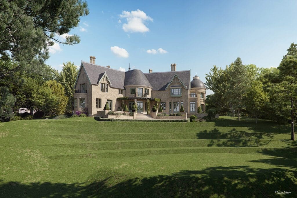 architectural visualisation of new house overlooking beaulieu river