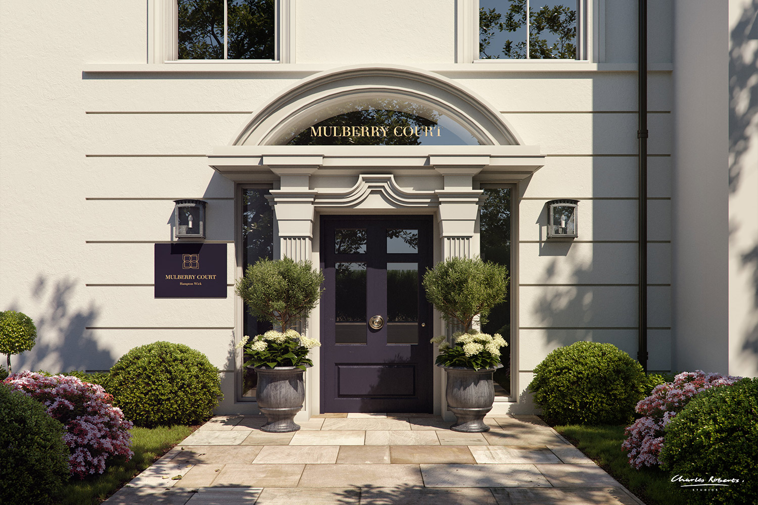 4 care home entrance detail cgi retirement living architectural visualisation