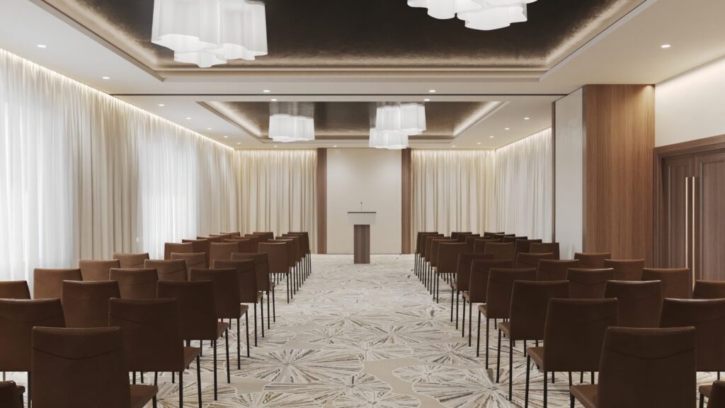 marriott hotel london proposed interior design theatre setup cgi