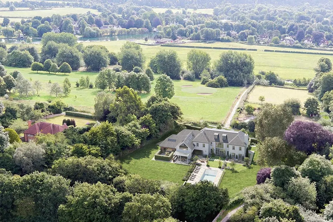 aerial property 3d rendering country house gardens