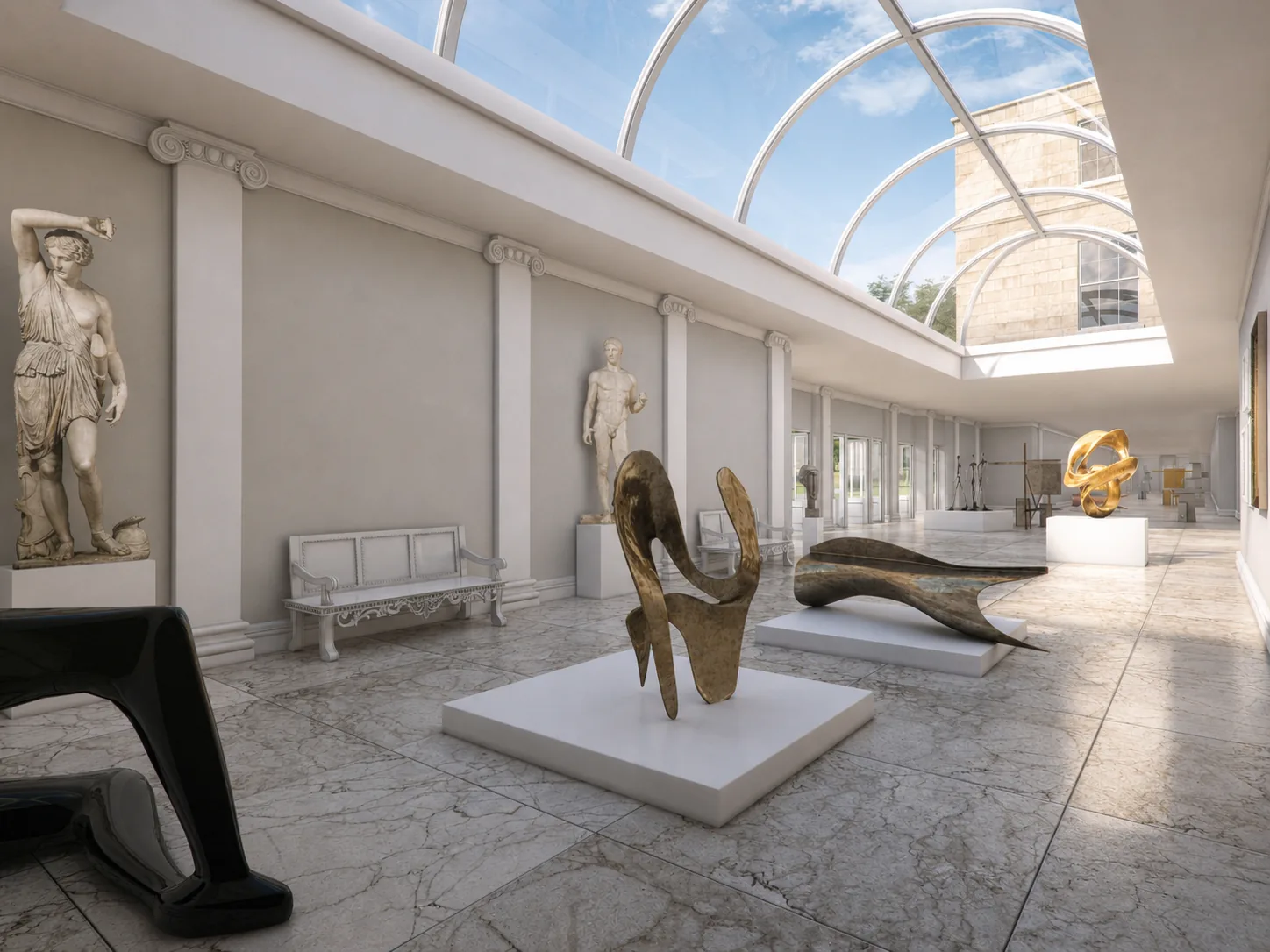 benham park architectural visualisation sculpture gallery interior
