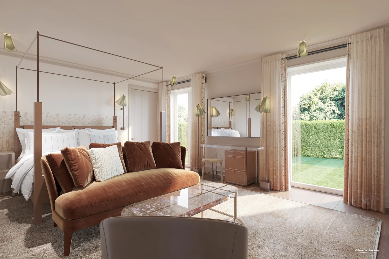 bedroom garden view four poster interior cgi 1500×1000 bedroom garden view four poster interior cgi 1500x1000